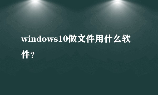 windows10做文件用什么软件？