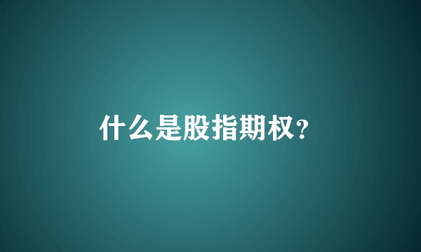 什么是股指期权？