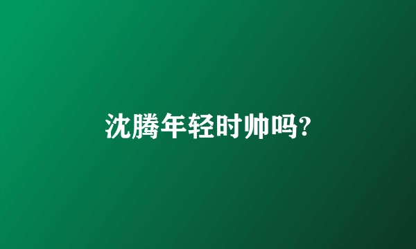 沈腾年轻时帅吗?
