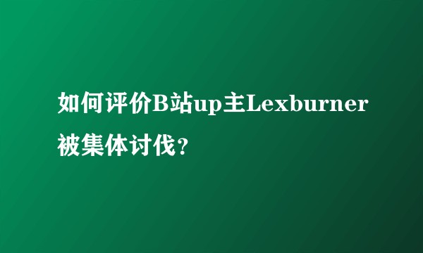 如何评价B站up主Lexburner被集体讨伐？