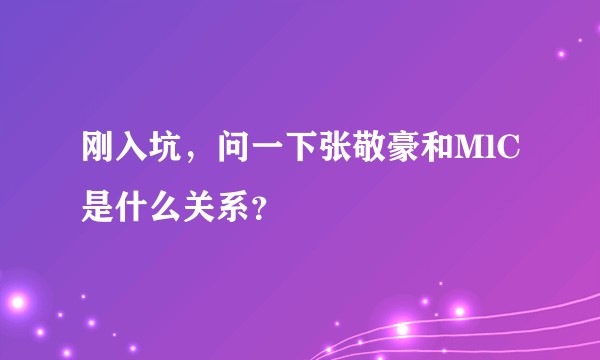 刚入坑,问一下张敬豪和MlC是什么关系?