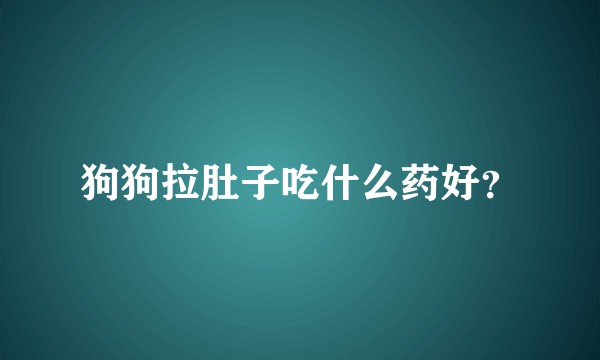 狗狗拉肚子吃什么药好？
