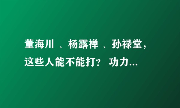 董海川 、杨露禅 、孙禄堂，这些人能不能打？ 功力放现在mma什么水平？