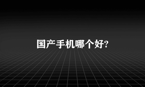 国产手机哪个好?