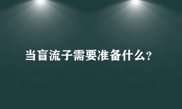 当盲流子需要准备什么？