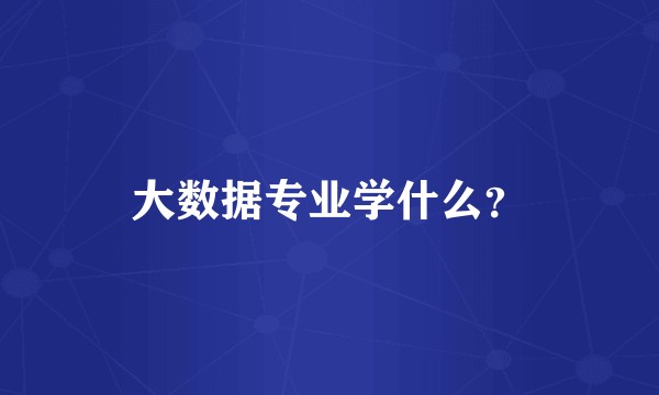 大数据专业学什么？