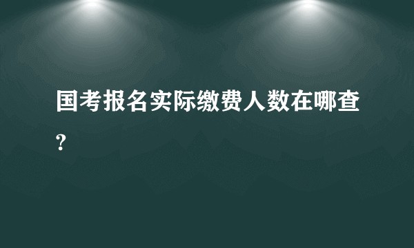 国考报名实际缴费人数在哪查?