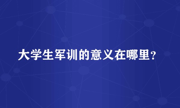 大学生军训的意义在哪里？