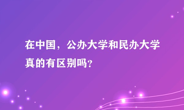 在中国，公办大学和民办大学真的有区别吗？