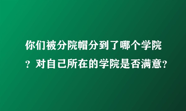 你们被分院帽分到了哪个学院？对自己所在的学院是否满意？