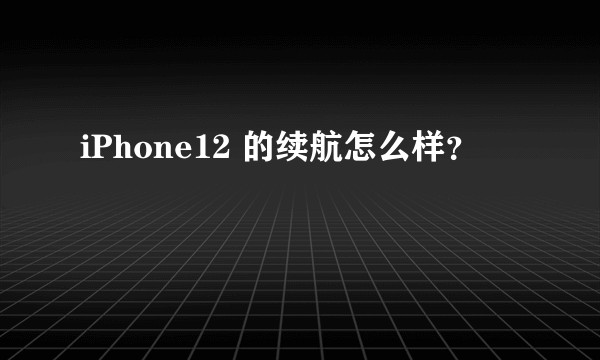 iPhone12 的续航怎么样？