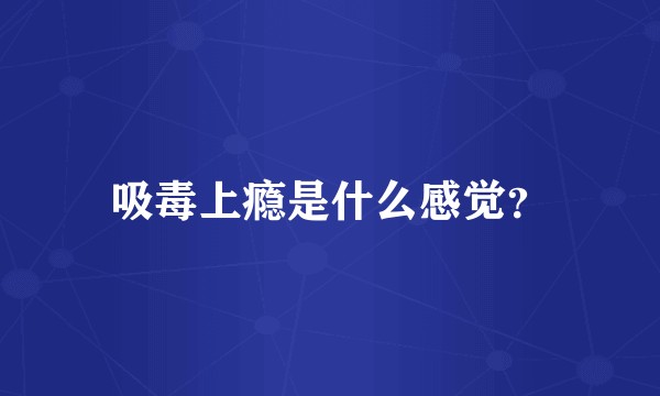 吸毒上瘾是什么感觉？