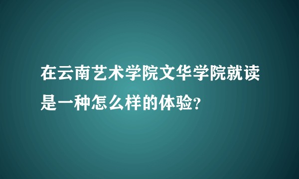 在云南艺术学院文华学院就读是一种怎么样的体验？