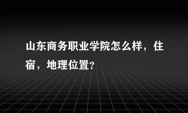 山东商务职业学院怎么样，住宿，地理位置？