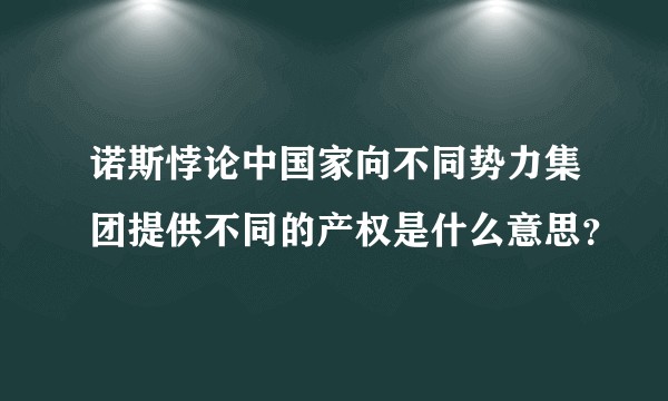 诺斯悖论中国家向不同势力集团提供不同的产权是什么意思？