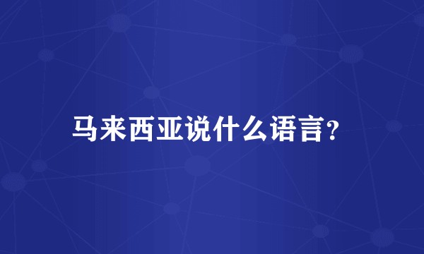 马来西亚说什么语言?