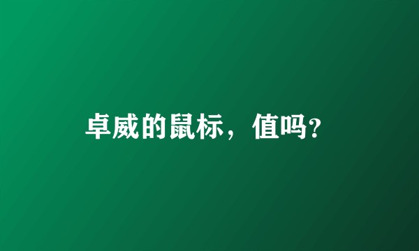 卓威的鼠标，值吗？