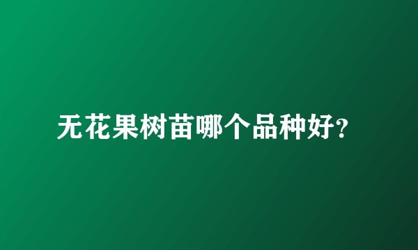 无花果树苗哪个品种好?