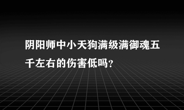 阴阳师中小天狗满级满御魂五千左右的伤害低吗？