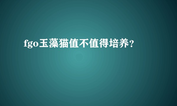 fgo玉藻猫值不值得培养？
