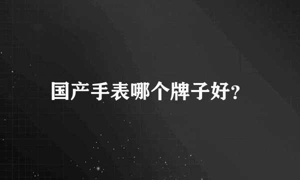 国产手表哪个牌子好？