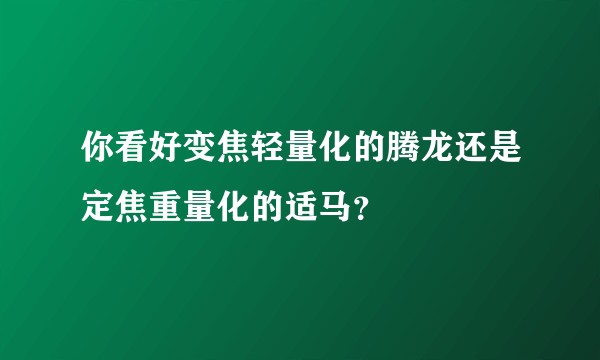 你看好变焦轻量化的腾龙还是定焦重量化的适马？