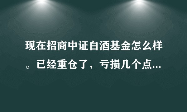 现在招商中证白酒基金怎么样。已经重仓了，亏损几个点，接下来怎么操作?