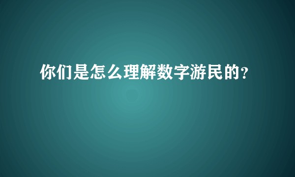 你们是怎么理解数字游民的？
