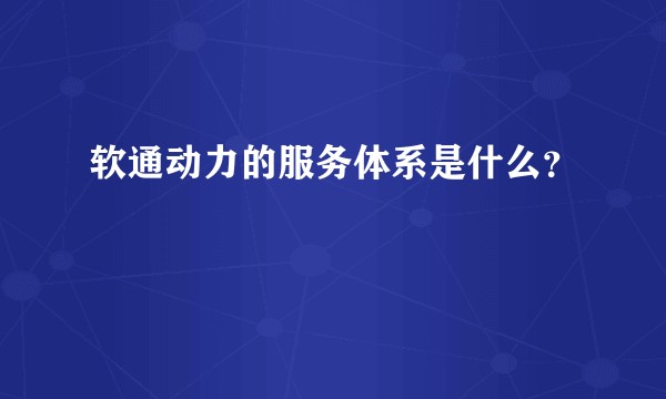 软通动力的服务体系是什么？