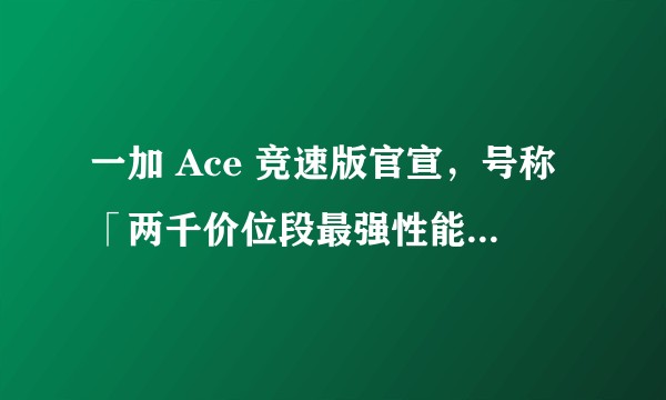 一加 Ace 竞速版官宣，号称「两千价位段最强性能真香机」，5 月 17 日发布，对此你有哪些期待？