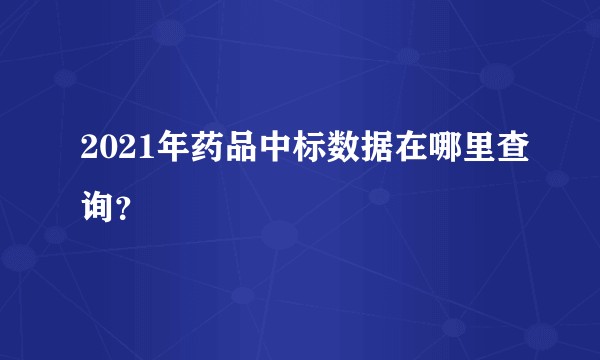 2021年药品中标数据在哪里查询？