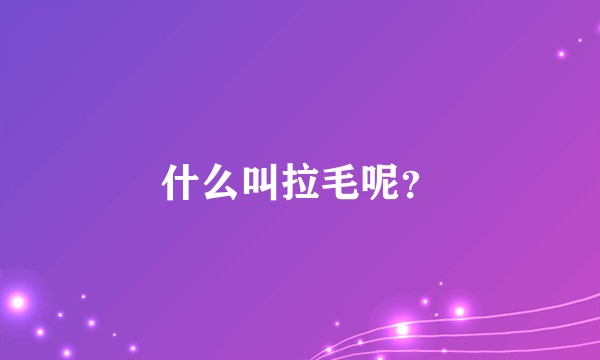 什么叫拉毛呢？