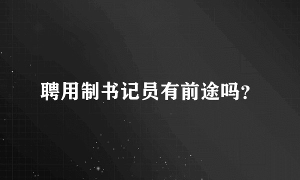 聘用制书记员有前途吗？