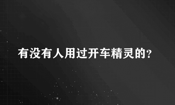 有没有人用过开车精灵的？