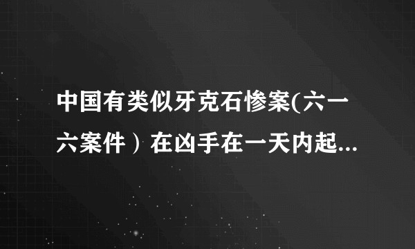 中国有类似牙克石惨案(六一六案件）在凶手在一天内起杀心在一天内案件结束并且有详细记录的案子吗?