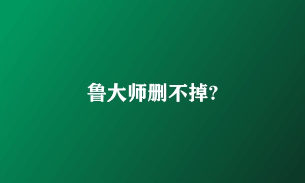 鲁大师删不掉?