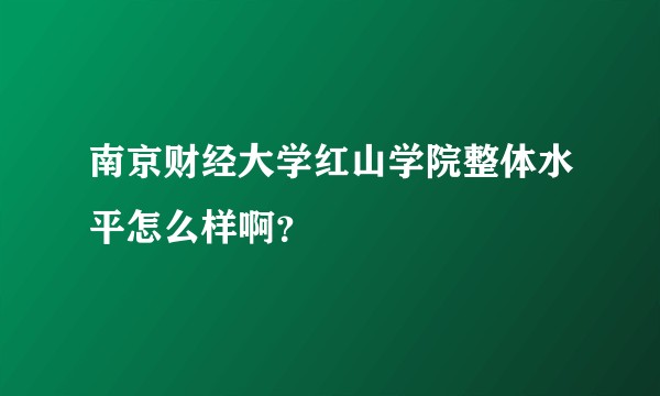 南京财经大学红山学院整体水平怎么样啊？