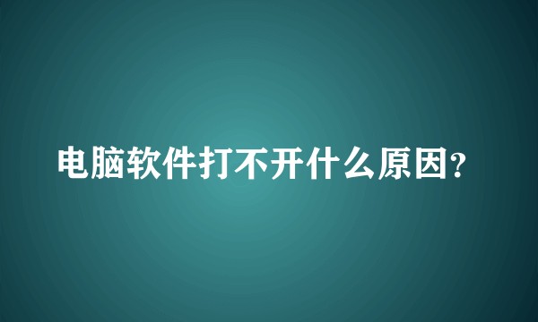电脑软件打不开什么原因？