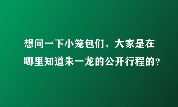 想问一下小笼包们，大家是在哪里知道朱一龙的公开行程的？