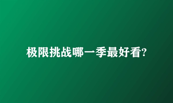 极限挑战哪一季最好看?