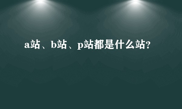 a站、b站、p站都是什么站？