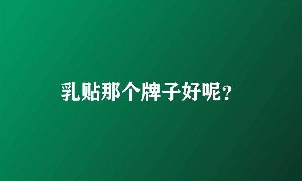乳贴那个牌子好呢？