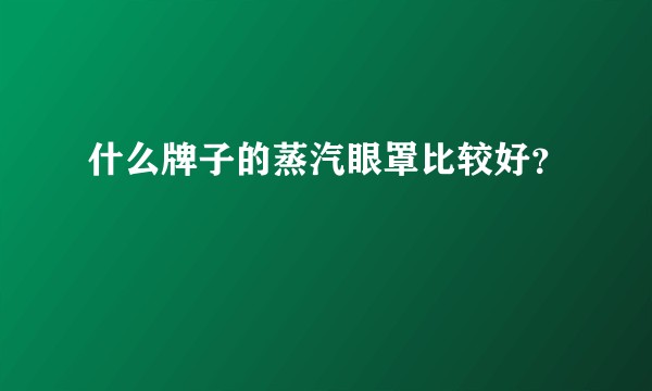 什么牌子的蒸汽眼罩比较好？