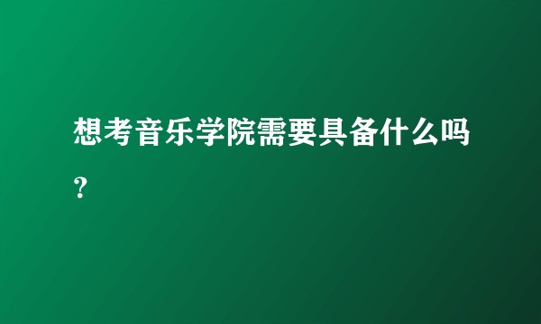 想考音乐学院需要具备什么吗？