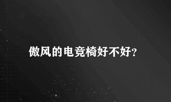 傲风的电竞椅好不好？