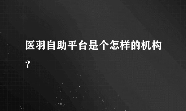 医羽自助平台是个怎样的机构？