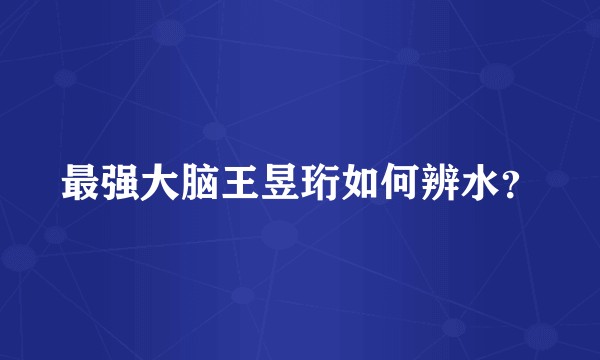 最强大脑王昱珩如何辨水？