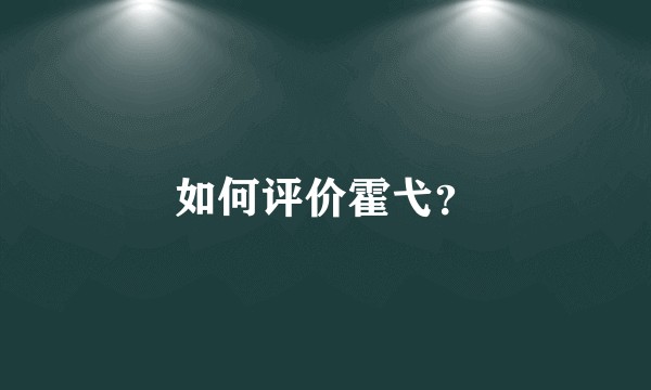 如何评价霍弋？