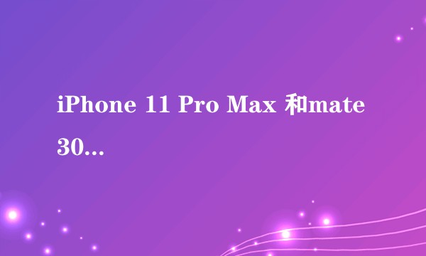 iPhone 11 Pro Max 和mate30Pro怎么选?