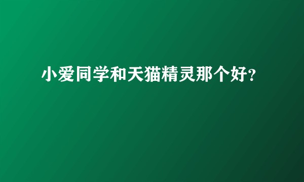 小爱同学和天猫精灵那个好？